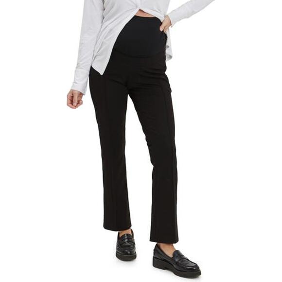 Nom Maternity London Black Rayon Over The Belly Ponte Maternity Pants Size XS - Picture 1 of 5